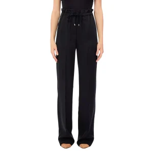 Pantaloni neri con elastico in vita