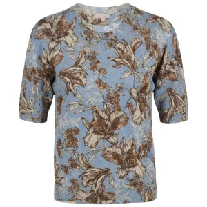 Maglia scollo tondo blue waves liles