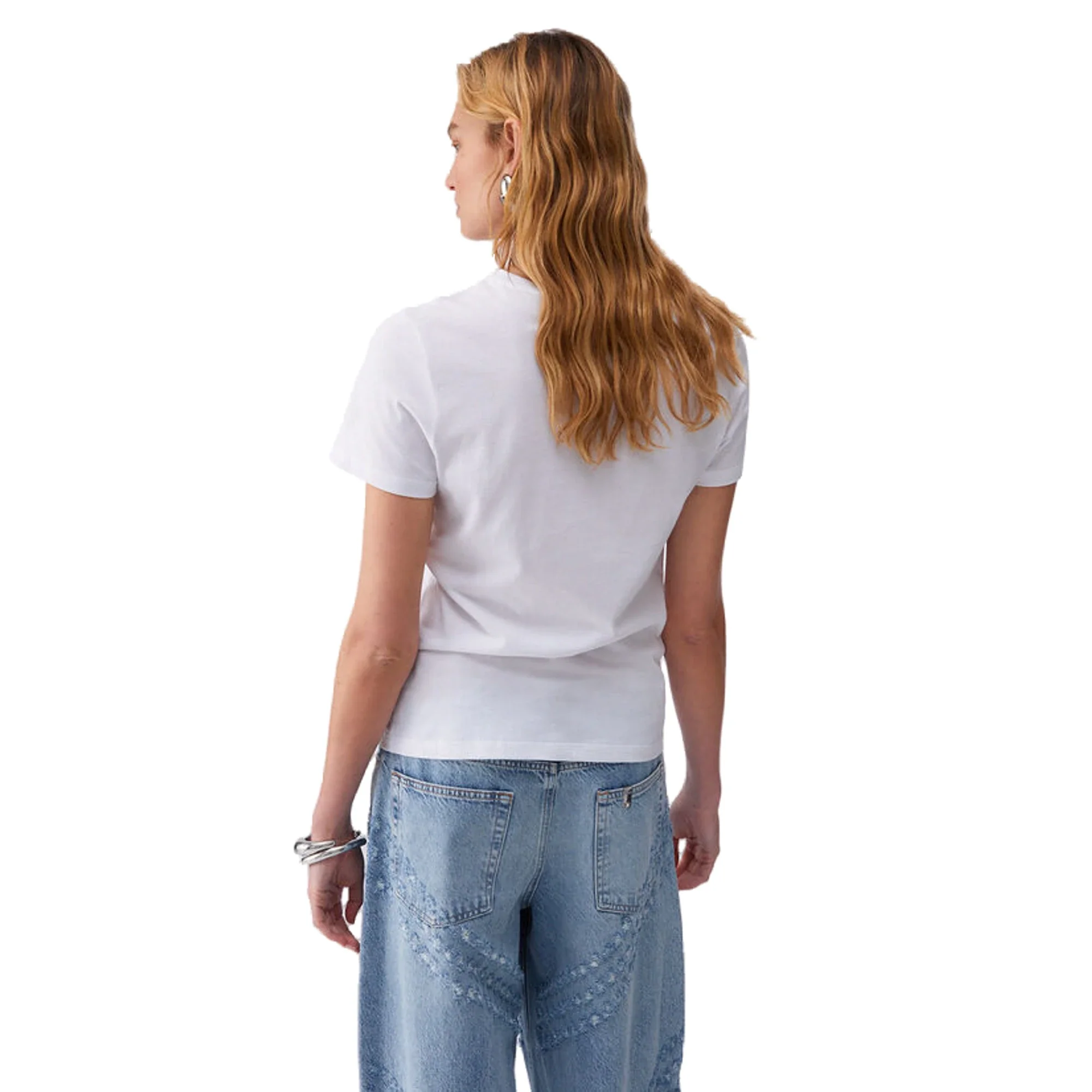 T-shirt Donna con logo con strass e perline - immagine 4