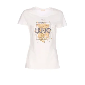 T-shirt Donna con decoro floreale