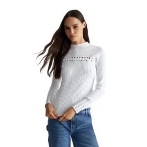 Maglia Donna con borchie sulle maniche Bianco