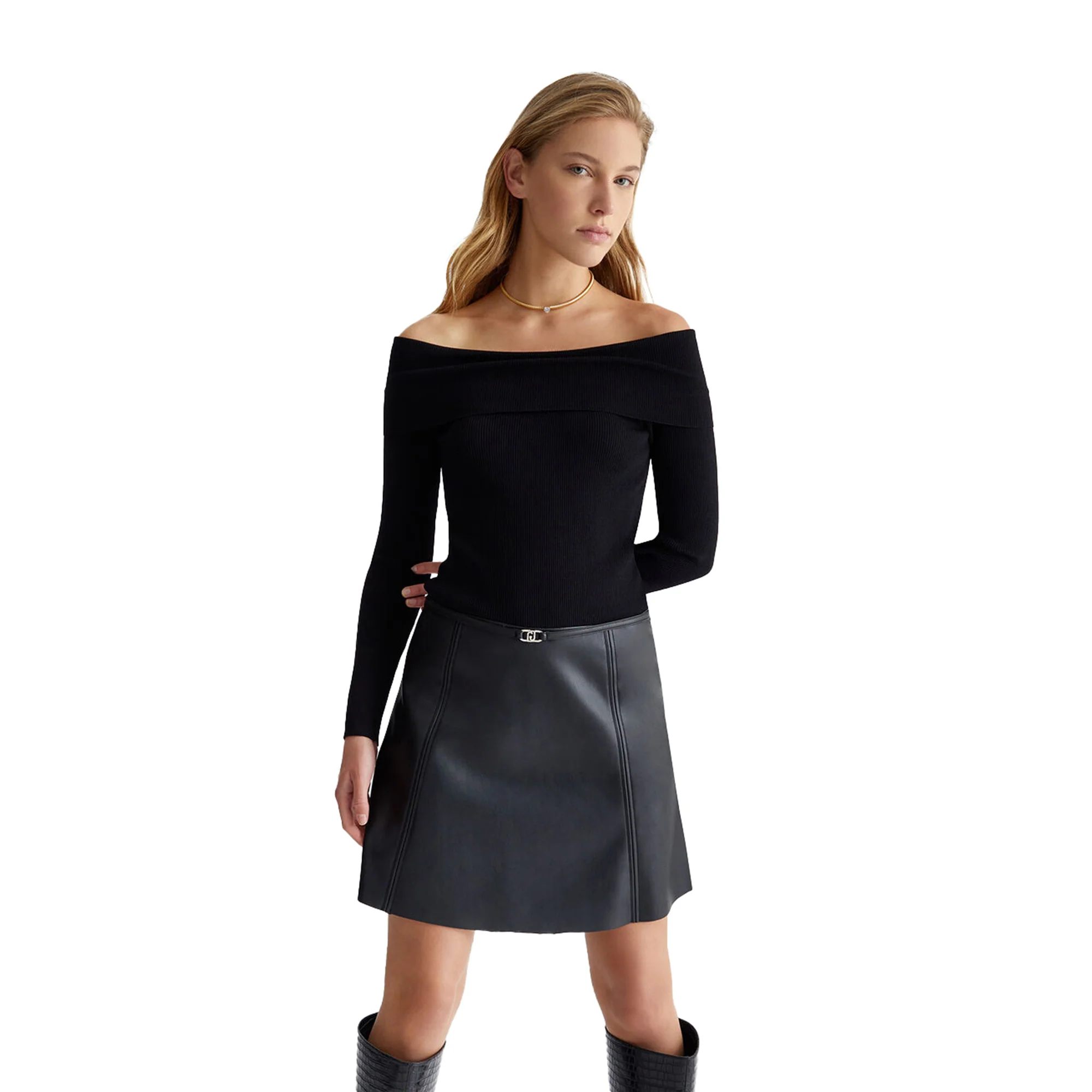 Abito Donna con gonna tessuto spalmato - immagine 3