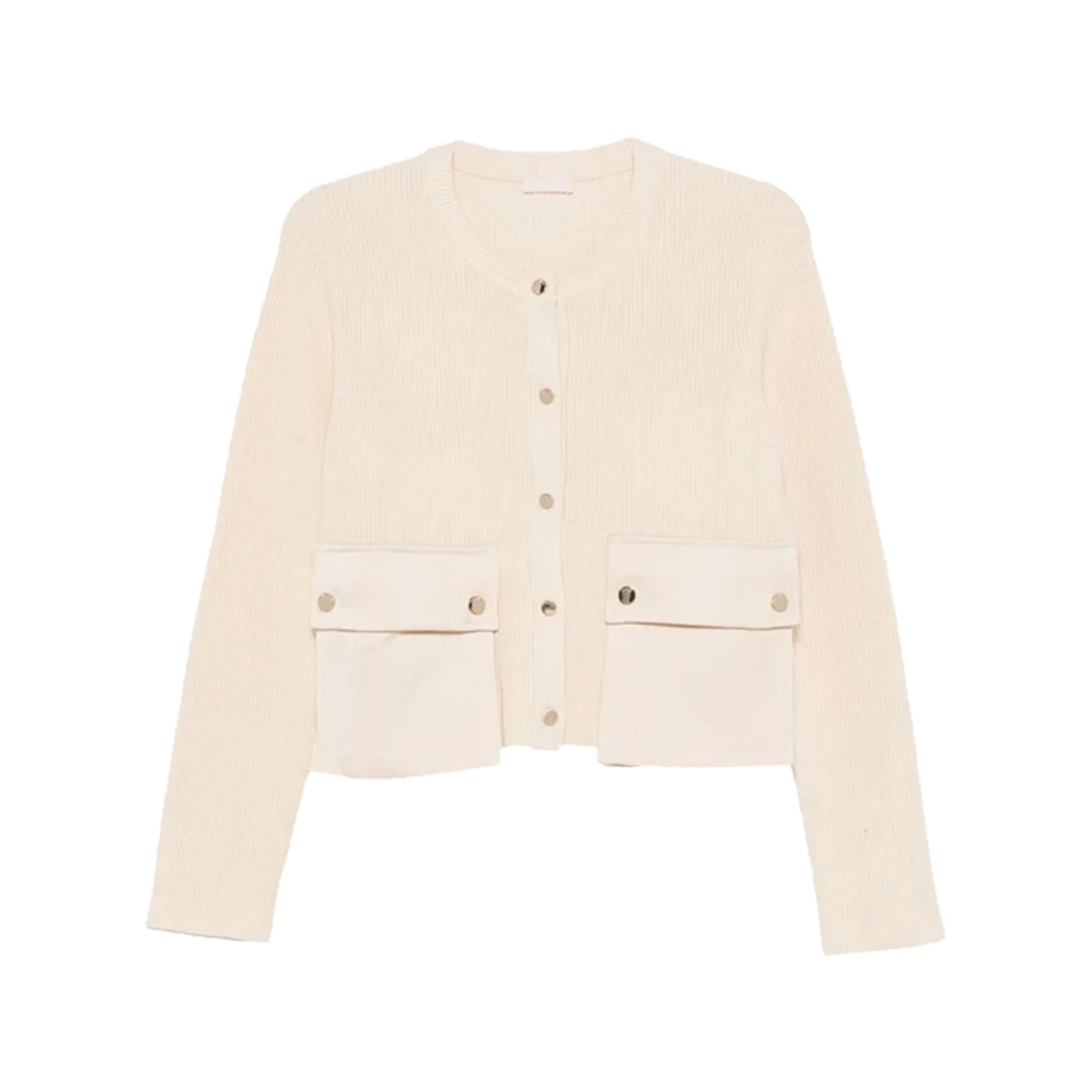 Cardigan Donna in maglia con tasche Panna - immagine 2