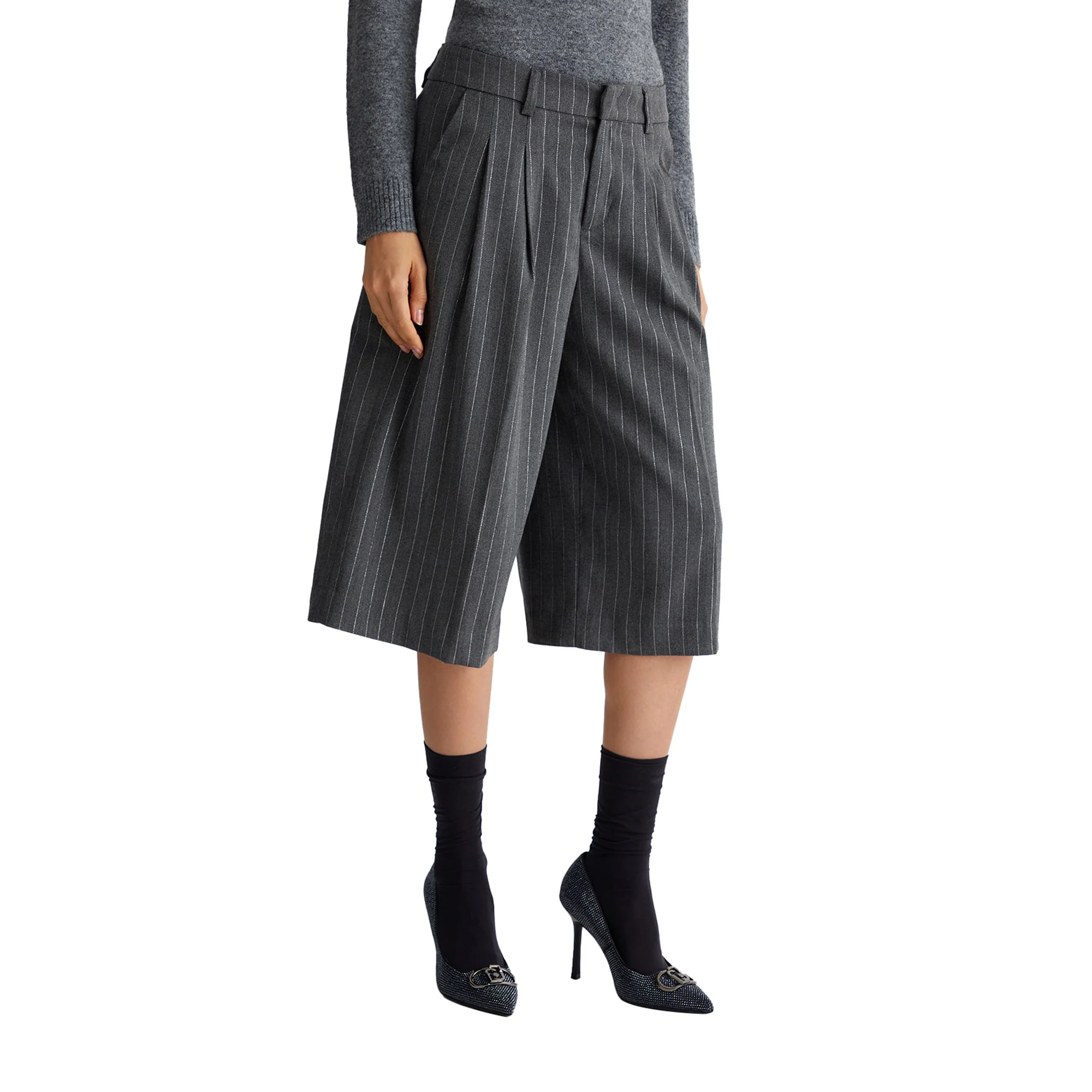 Pantaloni Donna culotte gessati - immagine 3