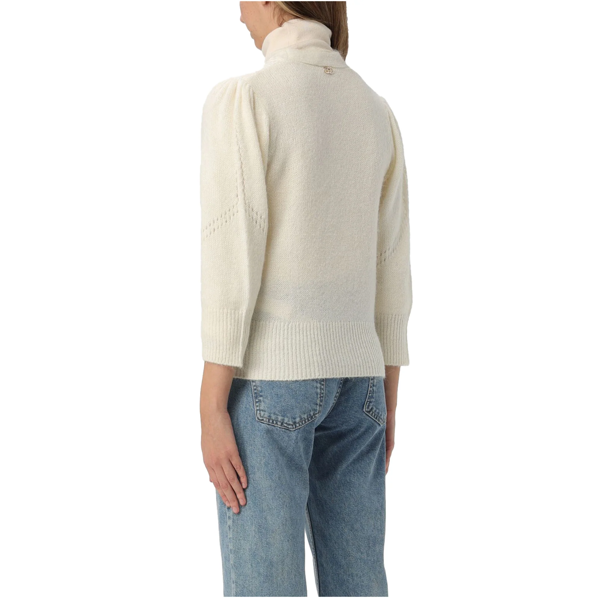 Cardigan Donna con pizzo e bottoni Bianco - immagine 3