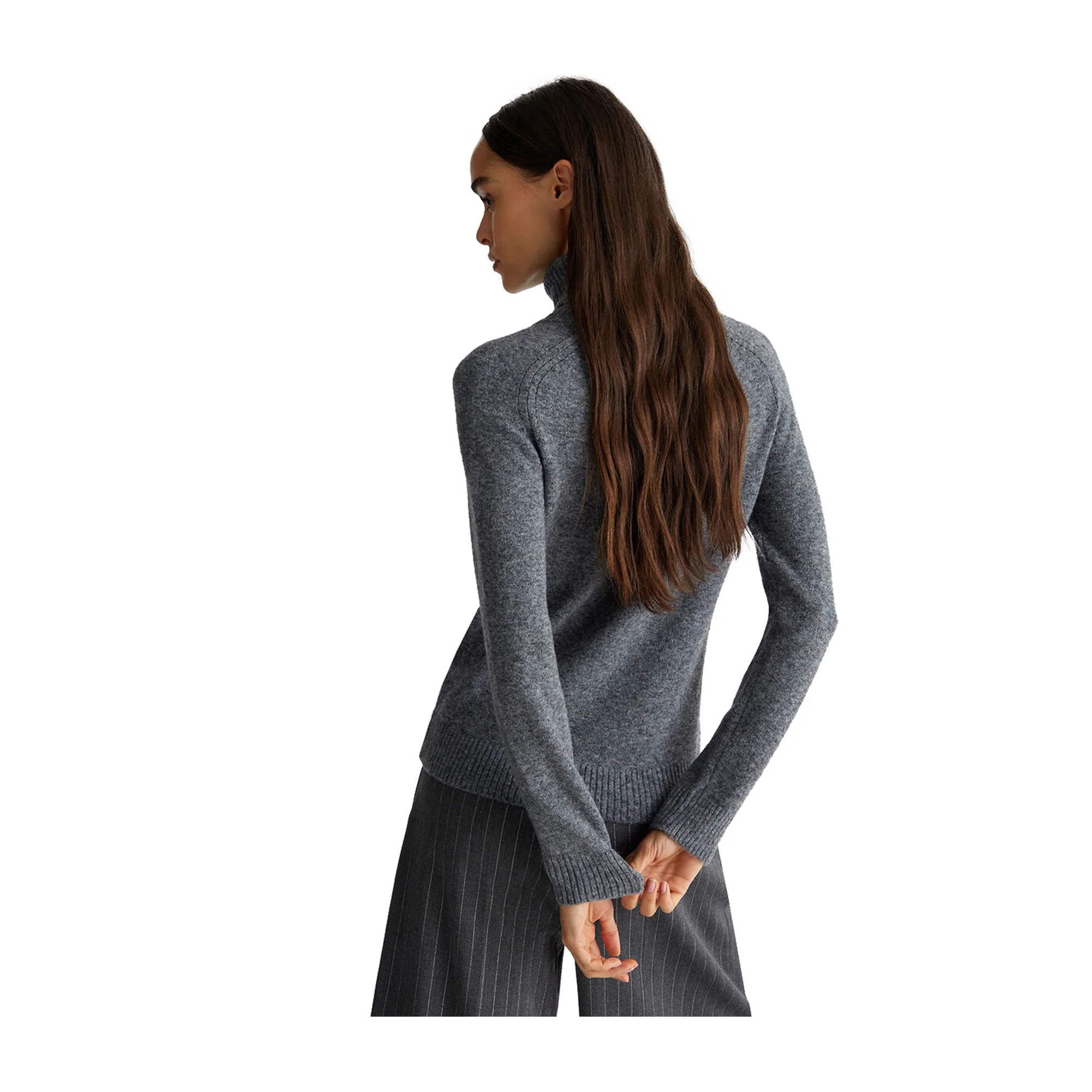 Dolcevita Donna misto lana con logo Grigio - immagine 4