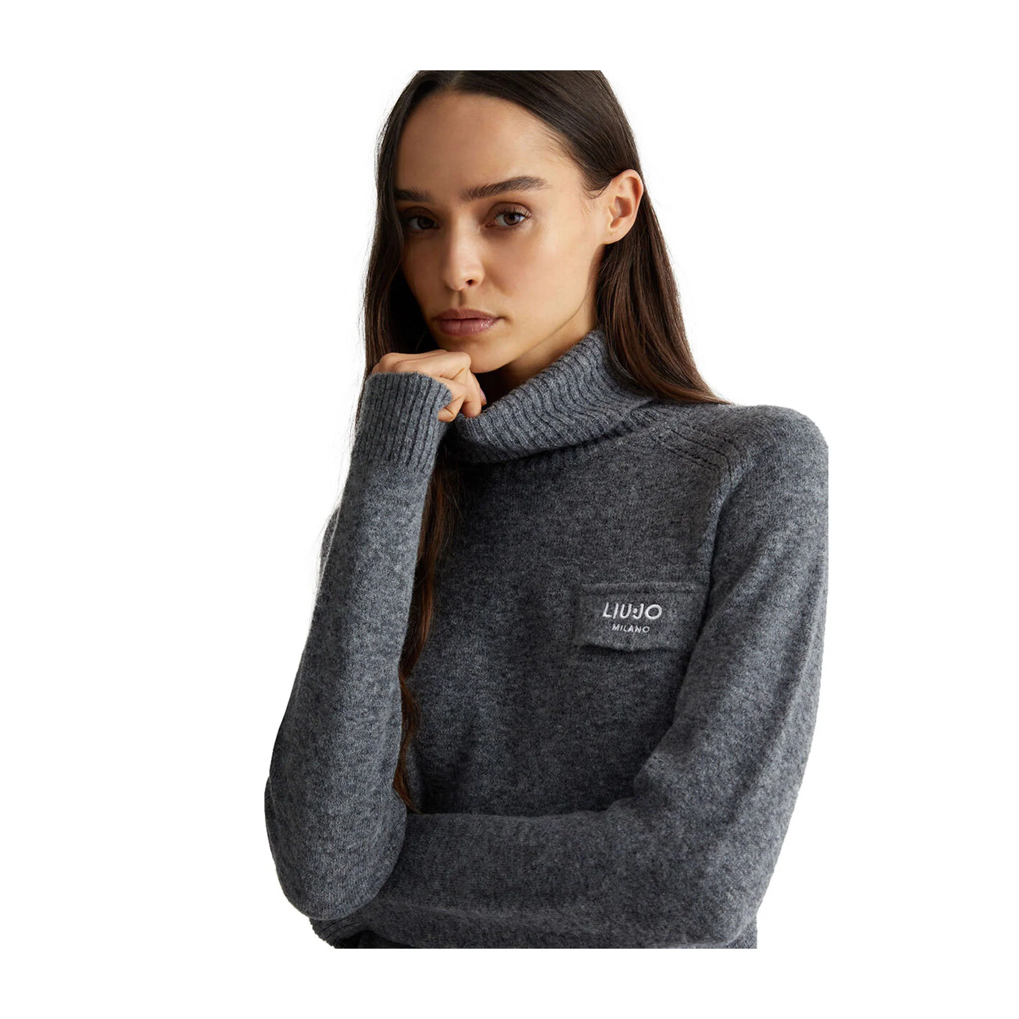 Dolcevita Donna misto lana con logo Grigio - immagine 5