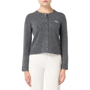 Cardigan Donna girocollo in lana e alpaca Grigio