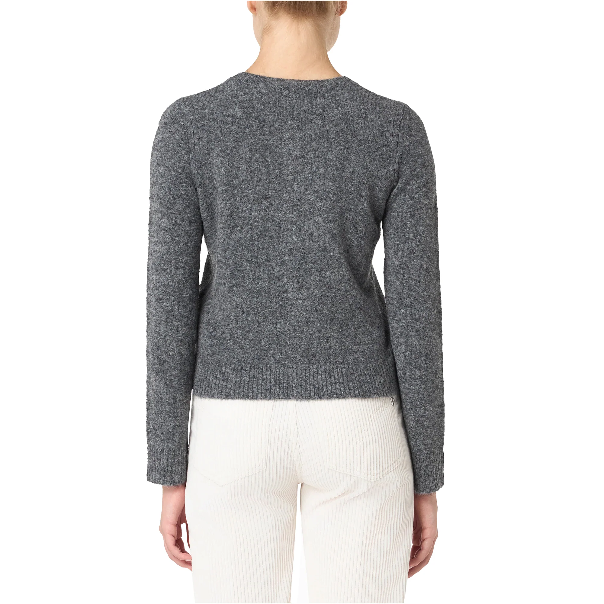 Cardigan Donna girocollo in lana e alpaca Grigio - immagine 3