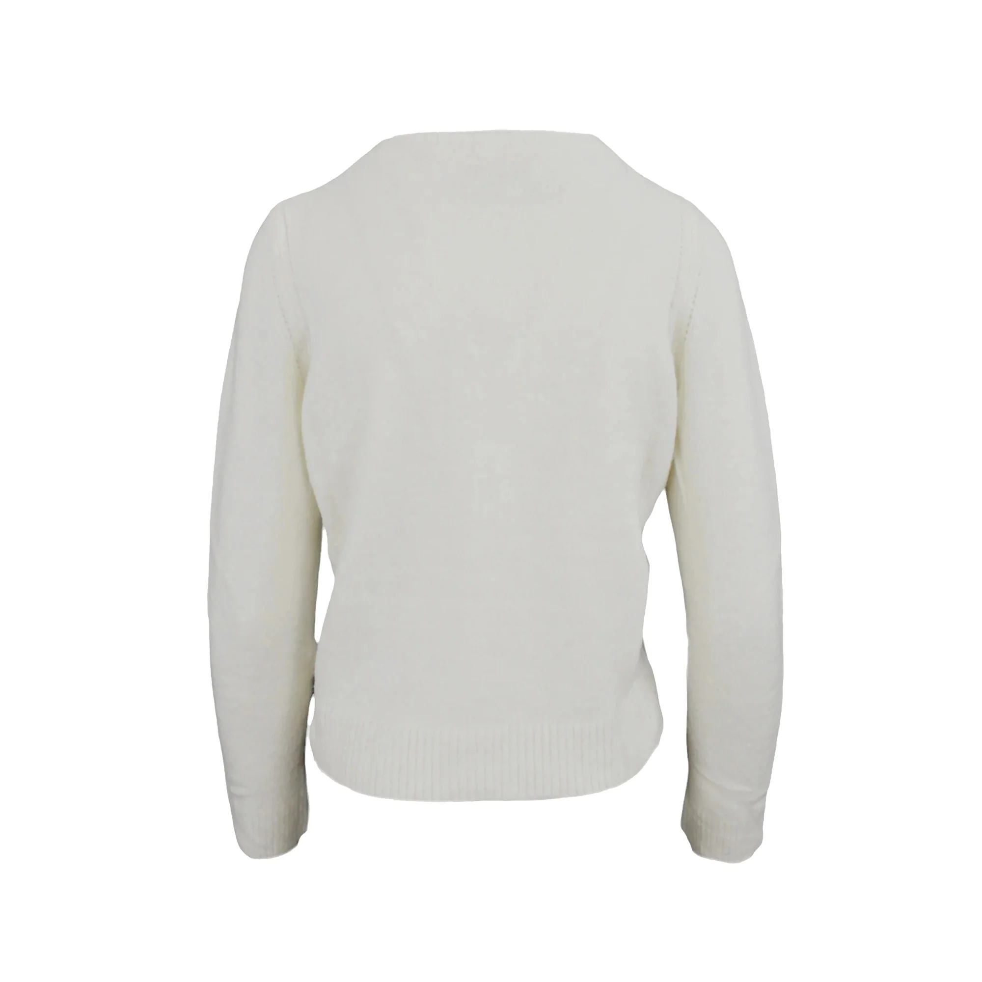 Cardigan Donna girocollo in lana e alpaca Bianco - immagine 3