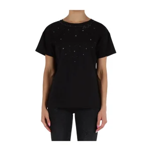 T-shirt Donna con applicazioni Nero