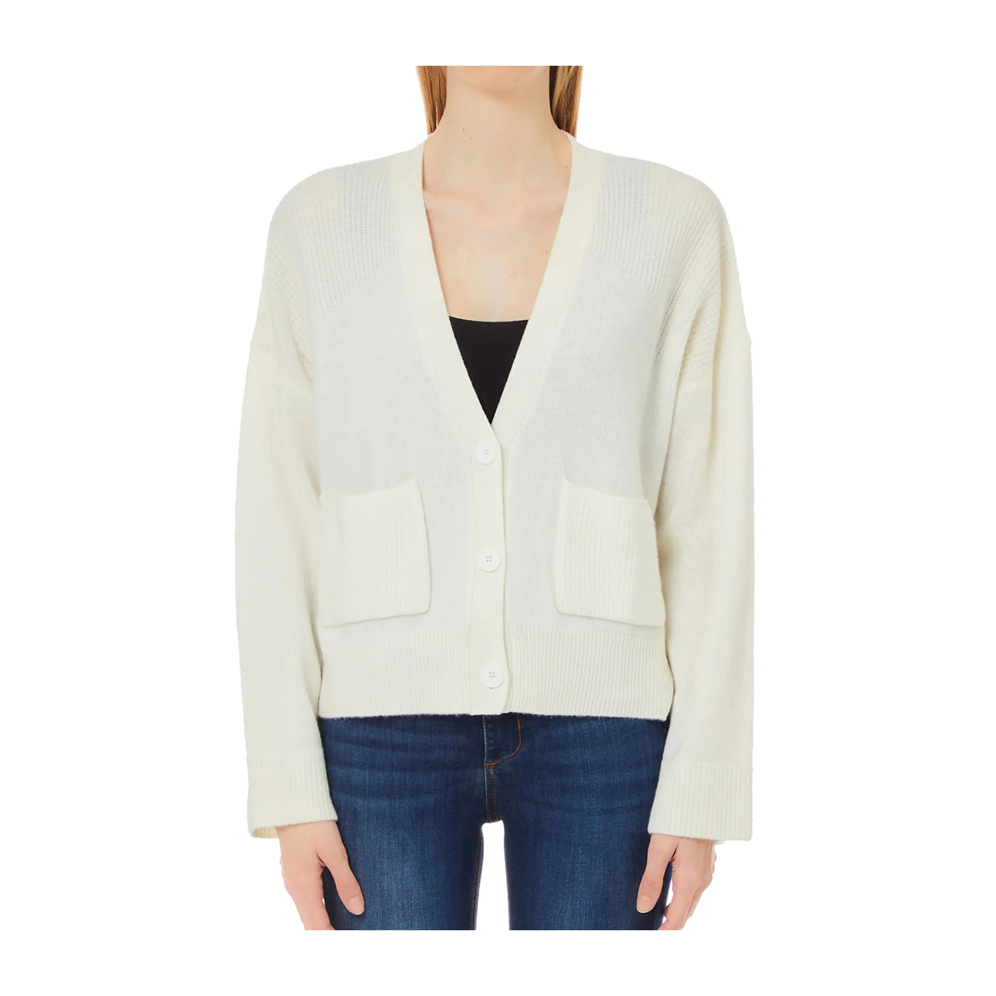Cardigan Donna con tasche Bianco - immagine 2