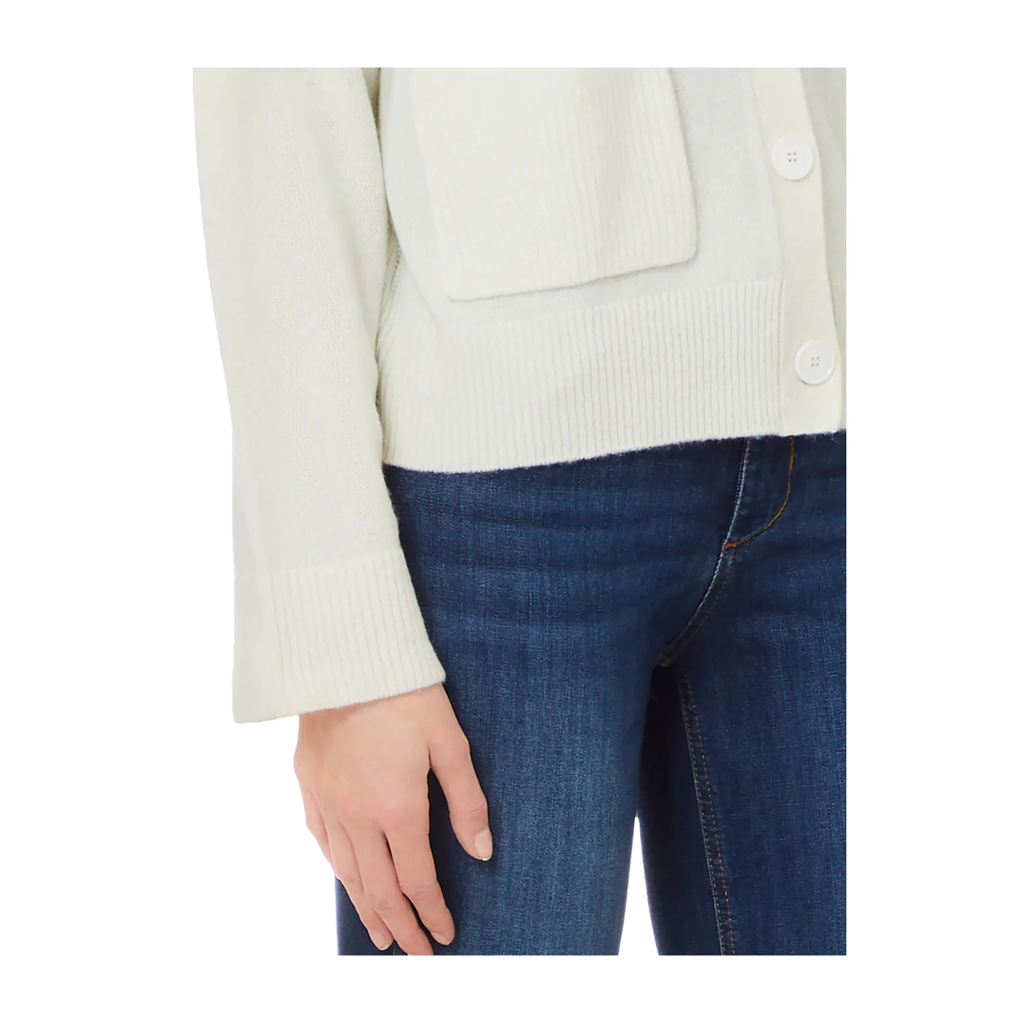 Cardigan Donna con tasche Bianco - immagine 4