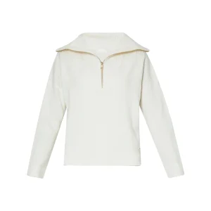 Maglia Donna in Lana con zip Bianco