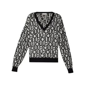 Maglia con logo jacquard