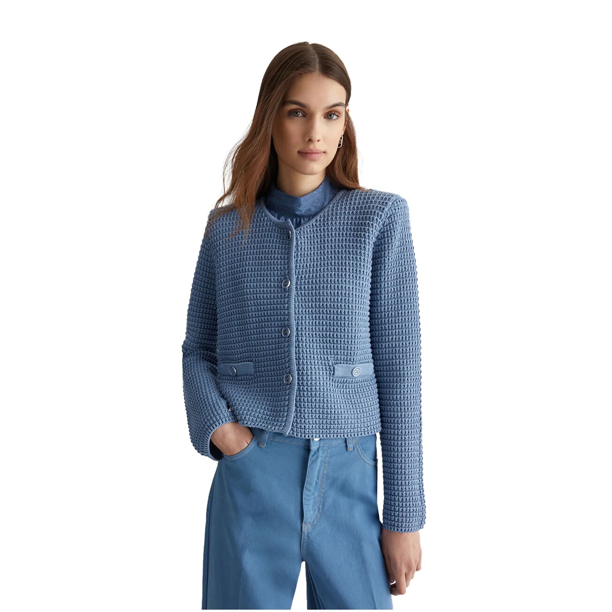 Cardigan Donna in maglia Blu - immagine 3