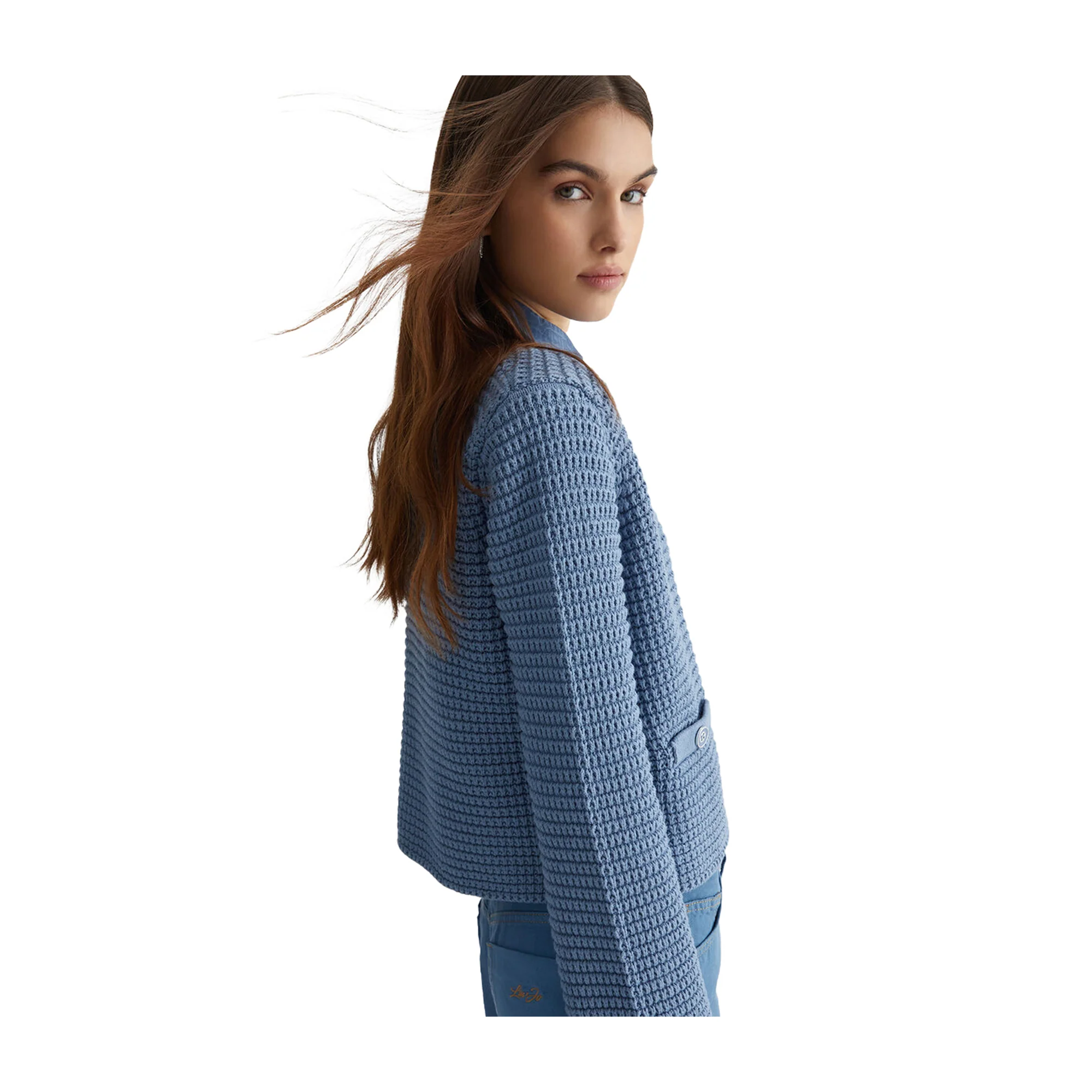 Cardigan Donna in maglia Blu - immagine 4