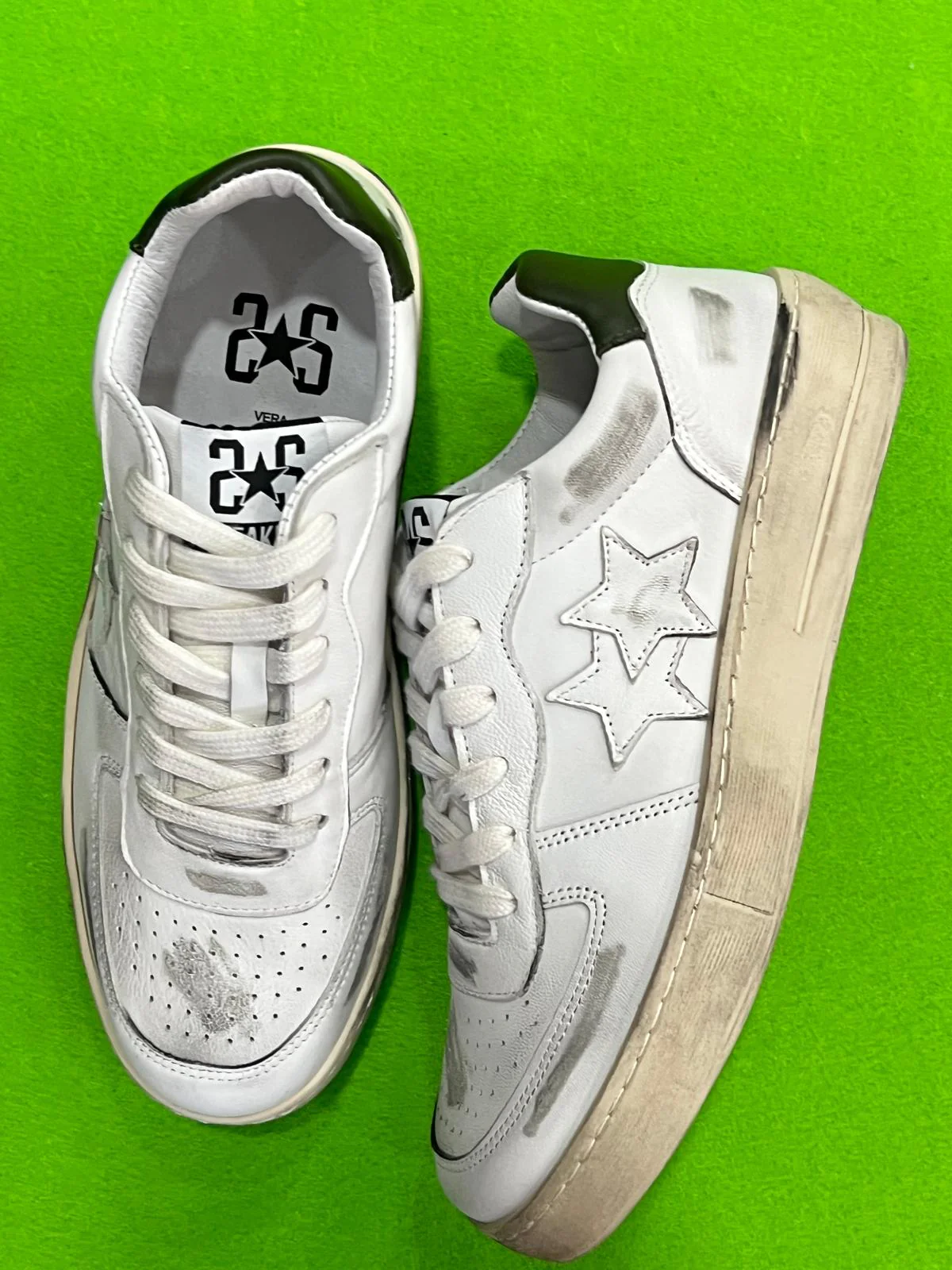 Sneakers 2STAR Uomo Pelle Bianco/Vari Riporti 2SU42 - immagine 4