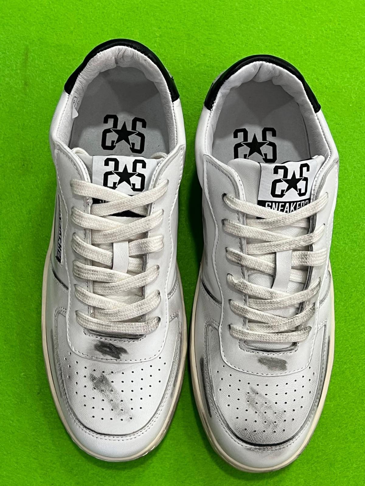 Sneakers 2STAR Uomo Pelle Bianco/Vari Riporti 2SU42 - immagine 6