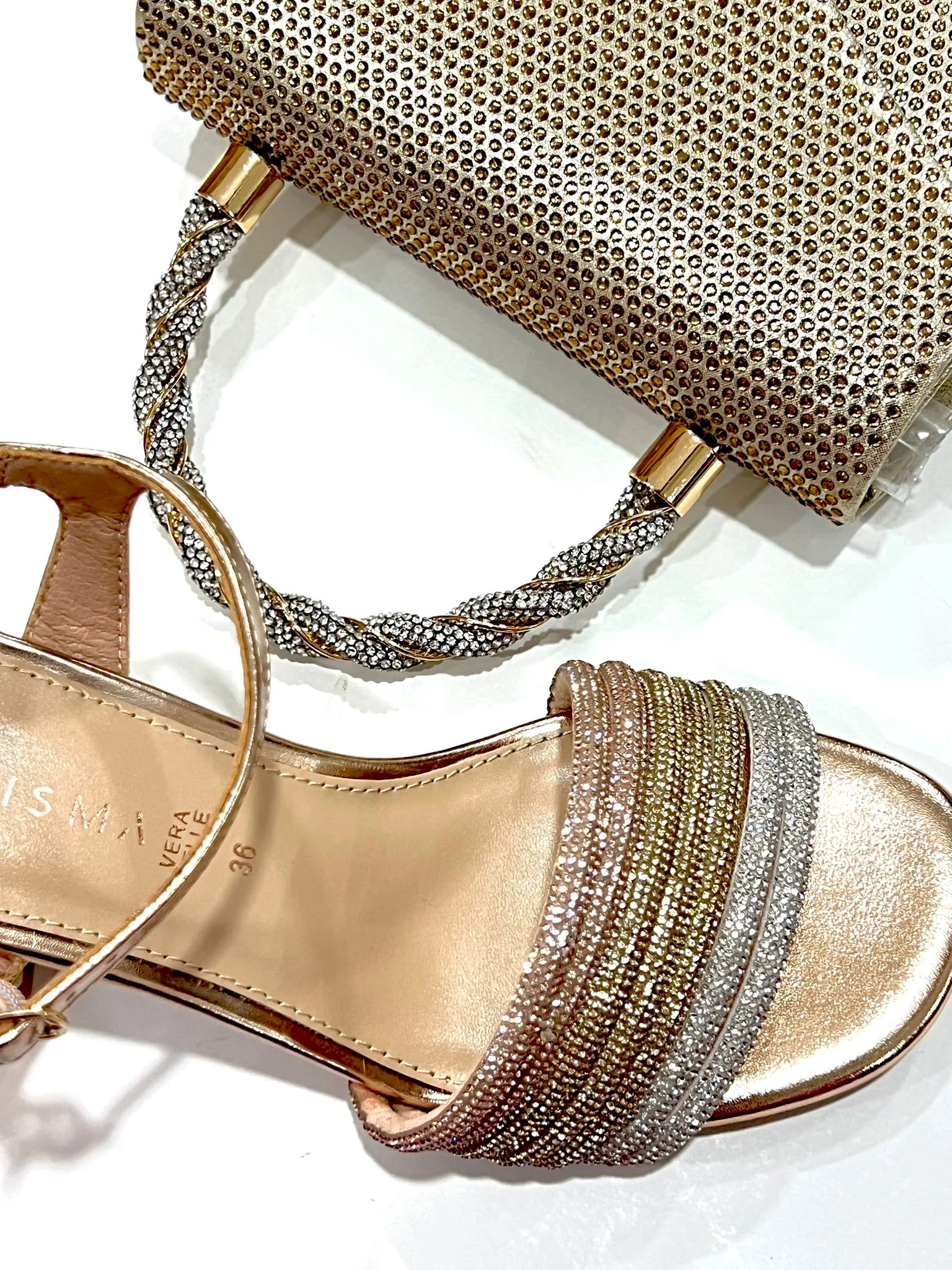 Sandalo Kharisma Donna Strass Oro-Nero 7499 - immagine 6