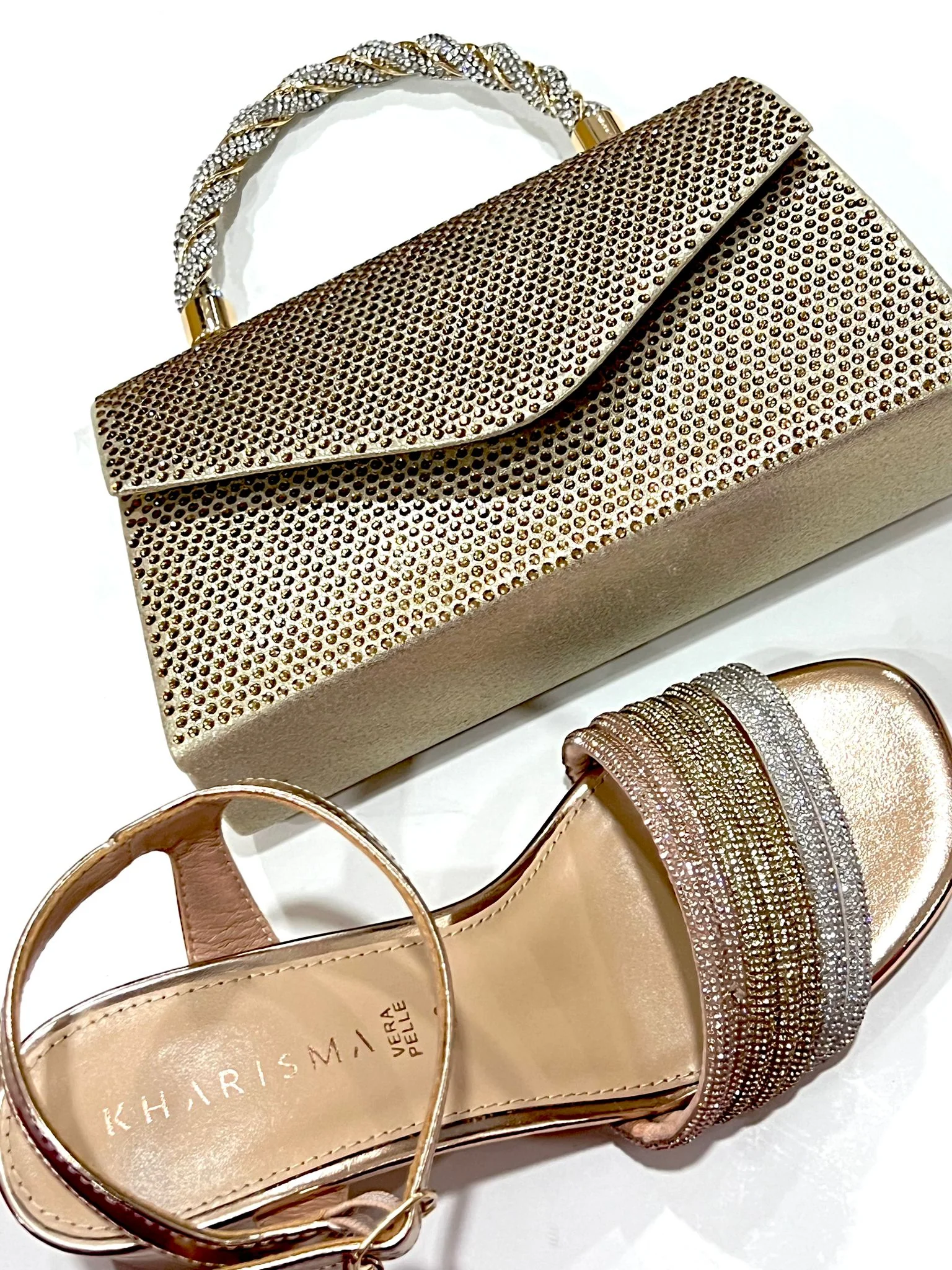 Sandalo Kharisma Donna Strass Oro-Nero 7499 - immagine 4