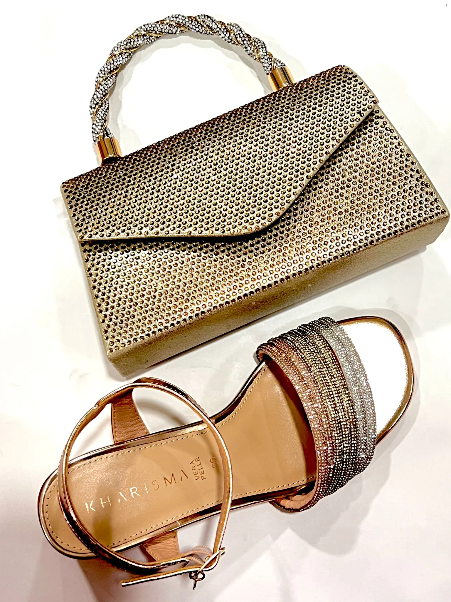 Sandalo Kharisma Donna Strass Oro-Nero 7499 - immagine 9