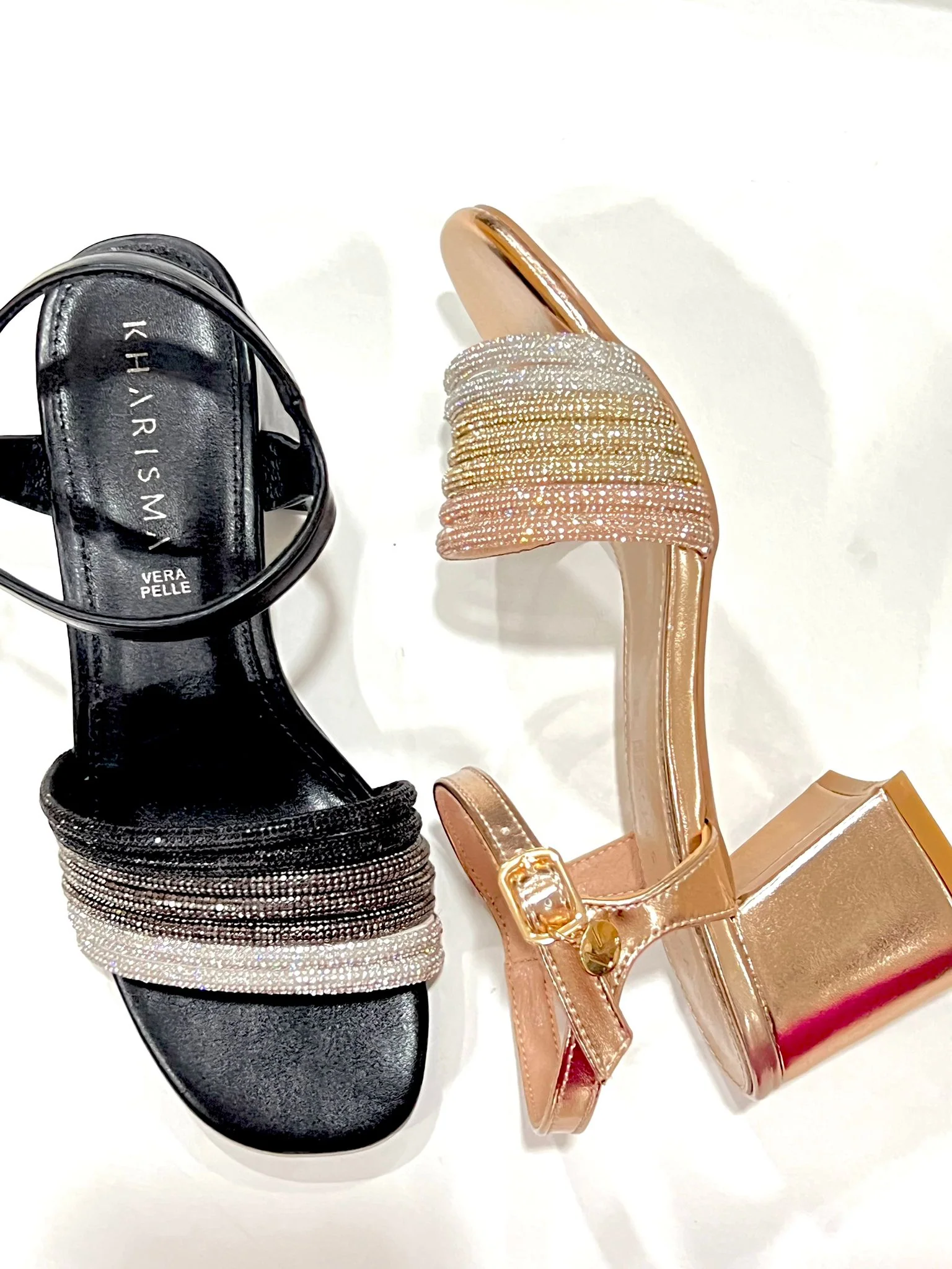 Sandalo Kharisma Donna Strass Oro-Nero 7499 - immagine 3