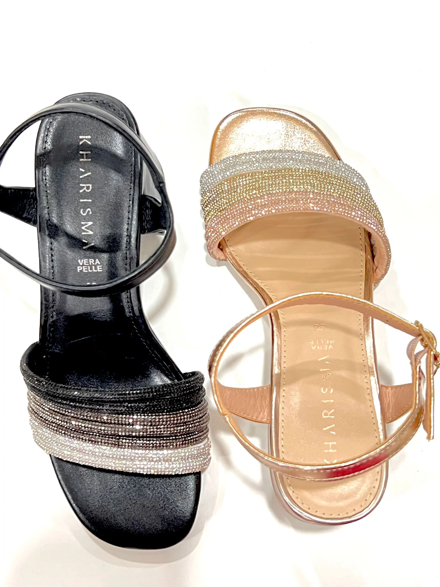 Sandalo Kharisma Donna Strass Oro-Nero 7499 - immagine 2