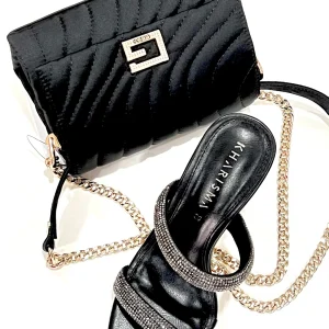 Sandalo Kharisma Donna Con Strass Nero 5543