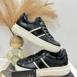 Sneakers Nero Giardini Donna In Pelle Nero I308430D