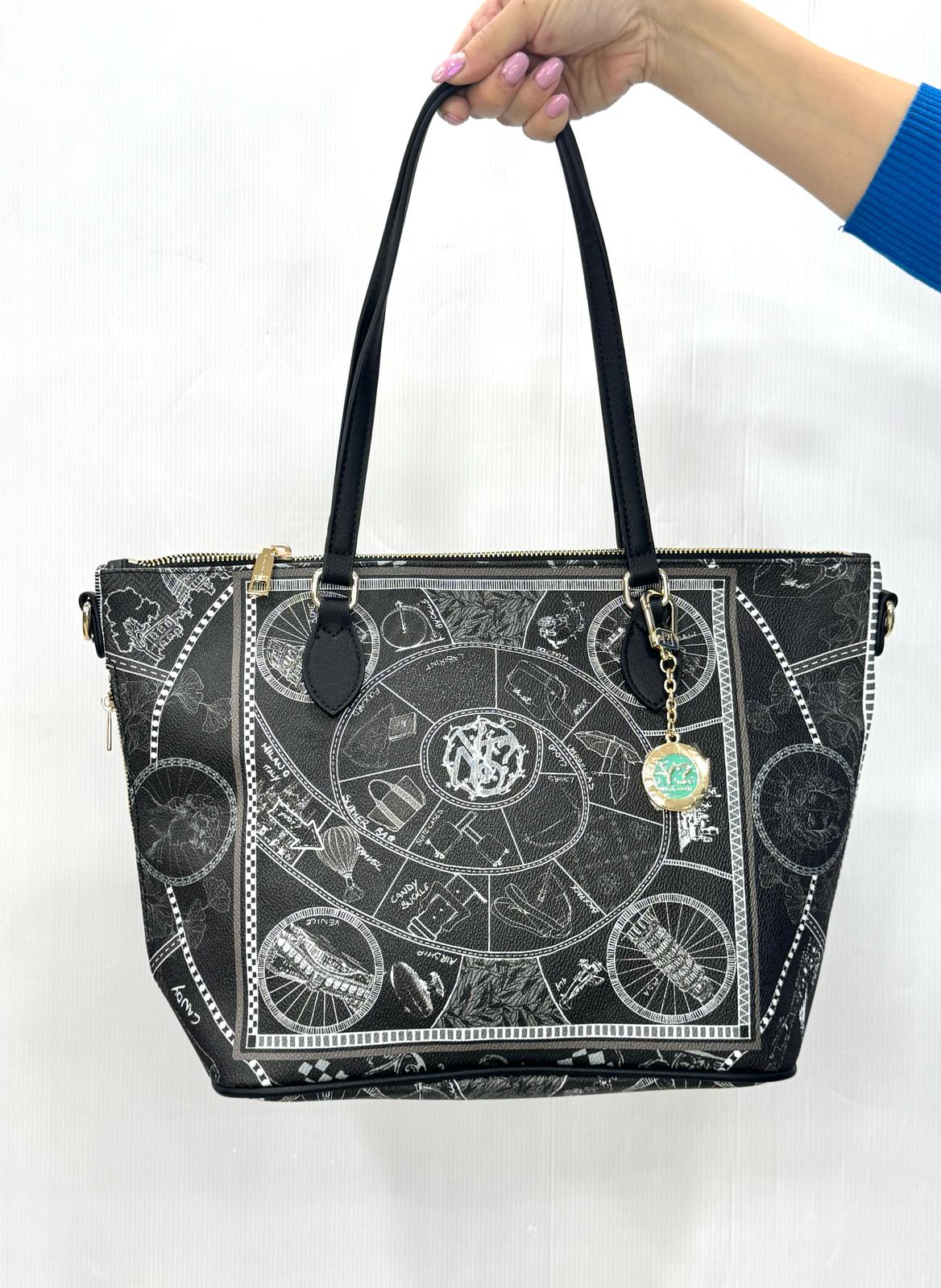 Ynot? Borsa Shopping Yes Bag Stampa Città - immagine 6