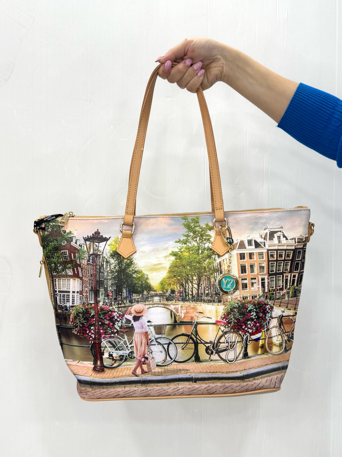 Ynot? Borsa Shopping Yes Bag Stampa Città - immagine 4