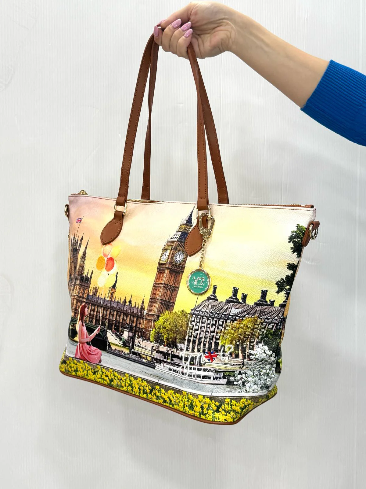 Ynot? Borsa Shopping Yes Bag Stampa Città