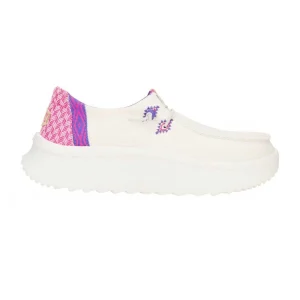 Sneakers donna Hey Dude Wendy peak chambray woven bianco rosa
