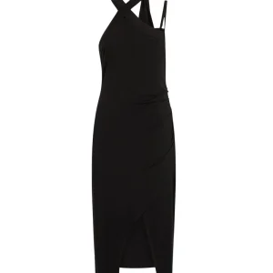 Abito Donna Nero dallo scollo asimmetrico