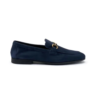 Mocassino frau uomo 34d6 daino blu p25