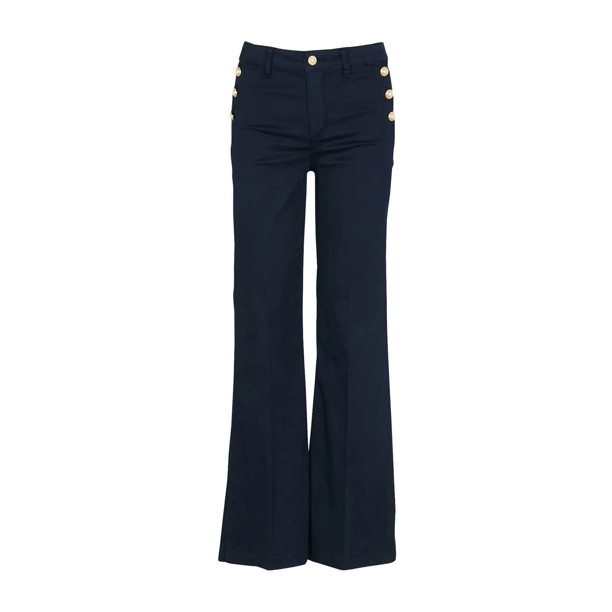 Pantalone Donna Blu ampio con bottoni - immagine 2