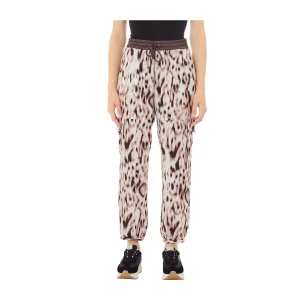 Pantaloni Donna joggers in raso stampato